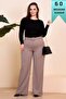 Women's Clothing Plus Size Belted Scuba Fabric Wide Leg Pants