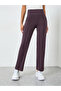 Women Rubber Logo Self Fabric Straight Leg Pants - 2