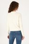 Women's Cream Zippered Polo Collar Knitwear Cardigan 50317375-Vr256 - 5