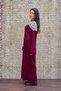 Burgundy Knitwear Dress and Black Embroidered Fishtail Collar
