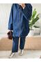 Elite Women's Hooded Pocket Denim Tunic Trousers Set - 6