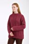 Thessaloniki Knitted Plum Oversized Knitwear Women's Long Sweater - 3