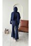 Scuba Suit with Tied Waist Trousers – Navy Blue - 7