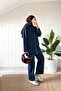 Elite Women's Hooded Pocket Denim Tunic Trousers Set - 4
