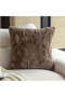 2D flat printing Soft Faux Rabbit Fur Throw Pillow Cover with Branch Pattern Set of 01 Pcs - 3