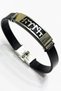 Göktürkçe Turkish Written Silicone Leather Corded Men's Steel Bracelet Scb89 - 4