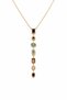 Women's - Multi-Stone Geometric Detailed Gold Color Long Y Model Necklace - Tarnish-Free Steel