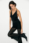 Rapture women's degaje neckline halter neck open back stretchy black blouse with stone detail - 5