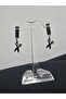Compression Scissors Shaped Steel Black Hoop Earrings for Non-Pierced Ears Jewelry Accessory Daily - 4