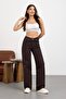 Brown High Waist Wide Leg Jeans Trousers - 6