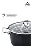 Crispella 22 cm Enamel Frying Pot with Glass Lid - Black - 4