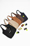 Satin Fabric Foldable Roll Snap Capsule Shopping Grocery Beach Pocket Hand/Arm Bag Brown K004 - 8