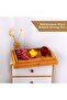 Bamboo Tray - 3 Pack Wooden Serving Tray With Handles - 6