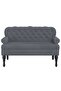 Bench with Backrest Dark Grey 119.5x64.5x75 cm Velvet - 2