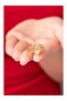 Orange Heart Princess Model Gold Color Stainless Steel Ring - 3