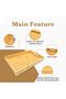 Bamboo Tray - 3 Pack Wooden Serving Tray With Handles - 5