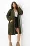 Women's Khaki Oversized Pocket Hooded Knitwear Cardigan - 6