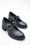 Genuine Leather Black Heeled Mary Jane Women's Shoes with Buckle and Band Real Leather Classic Heels - 4