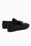 Alessa Genuine Leather Black Buckle Loafer Women's Casual Moccasin Shoes - 6