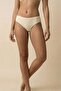 Ecru Cotton Breathable Fabric Women's Bikini Panties - Soft Textured Everyday Underwear - 4