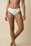 White Cotton Breathable Fabric Women's Bikini Panties - Soft Textured Everyday Underwear - 4