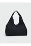 Women's Black Zippered Shoulder Bag