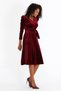 Velvet, Midi Velvet Burgundy Dress - 2