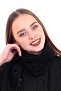 Women's Black Fleece Beret That Can Be Used in Two Different Ways - Neck Collar - 2
