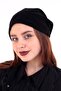 Women's Black Fleece Beret That Can Be Used in Two Different Ways - Neck Collar - 4
