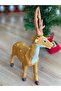 Christmas Special Realistic Deer-Looking Furry Deer Decoration Ornament Santa Claus Reindeer - 3