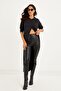Women's Anthracite Hooded Double Breasted Tunic Dress Yİ2376 - 4