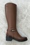 Women's Tan Genuine Leather Boots - 2