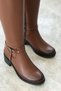 Women's Tan Genuine Leather Boots - 4