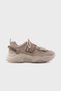 Lulen Beige Rose Glitter Written Velcro Women's Sports Sneakers - 6