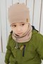 Baby Boy Child Milk Coffee Rope Detailed Hat Beanie Neck Collar Set Comfortable 100% Cotton Camisole - 4