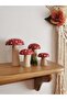 Set of 4 Wooden Waldorf Red Mushroom Toys, Fun and Educational Games - 3