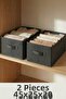 Anthracite 2-Piece Fabric Closet Organizer Box Organizer 45X25X20 cm Sweater Towel Storage Bag