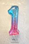 Glitter Rainbow Number Foil Balloon 40Inch