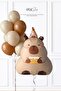 Capybara Foil Balloon Set Capybara with Cake and Latex Balloon Chain