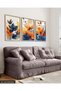Watercolor Look Colorful Flowers 3 Piece Wooden Framed Painting Act - 3
