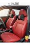 Renault Clio Symbol 2013 and After Car Seat Red Stripe Neck Pillow 2 Pieces - 2