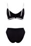 Siyah Renk Bloklu Biyeli Bralette Kaplı Yüksek Bel Regular Bikini Takımı TBESS26BT00001 - 6
