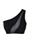 Siyah Mesh Detaylı Tek Omuz Kaplı Bikini Üstü TBESS26BU00005 - 5