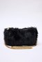 Black Chain Strap Faux Fur Women's Shoulder Bag Takaw26Oc00095 - 3