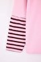 Pembe Polo Yaka Kolları Çizgili Büyük Beden Sweatshirt TBBAW26AO00053 - 4