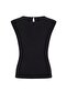 Siyah Düz Fitted Bisiklet Yaka Kolsuz Esnek Örme Bluz TWOSS26BZ00005 - 6