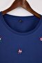 Indigo Relaxed Çiçek Nakış Detaylı %100 Pamuk Örme Büyük Beden T-shirt TBBSS24BF00029 - 6
