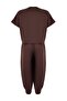 Kahverengi Oversize Dikiş Detaylı Dar Paça Soft/Yumuşak Dokunuşlu Örme Alt-Üst Takım TWOSS26AU00036 - 7