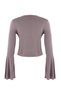 Stone Fitted/Fitted to the Body V-Neck Long Sleeve Tie Detail Buzzy Knitted Blouse Twoss26Bz00184 - 8