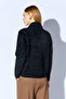Gold Buttoned Feathered Knit Cardigan - Black |   Mkw359857-01 - 7